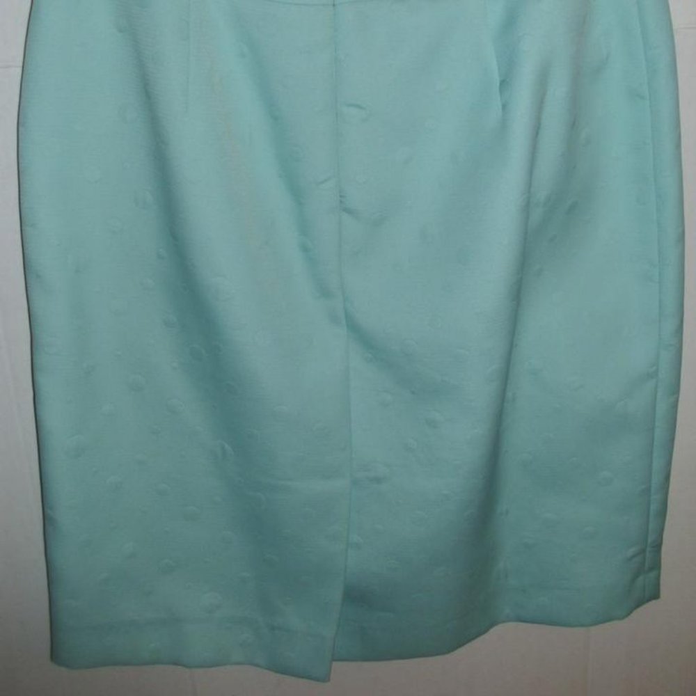 Nipon Boutique Aqua Green Puff Polka Dot Puffer Rhinestone Flower Button Skirt 2 - Picture 7 of 8